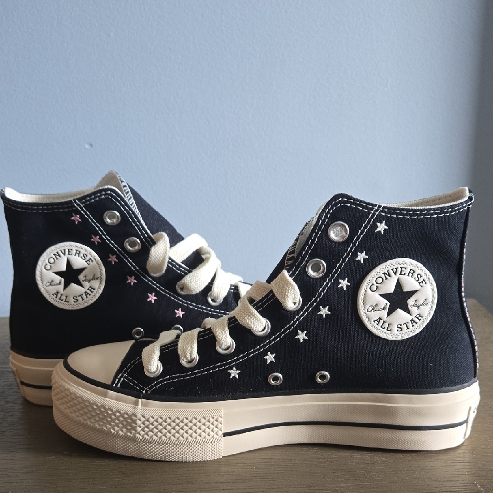 Converse Black and White High-Top Sneakers - Picture 4 of 9